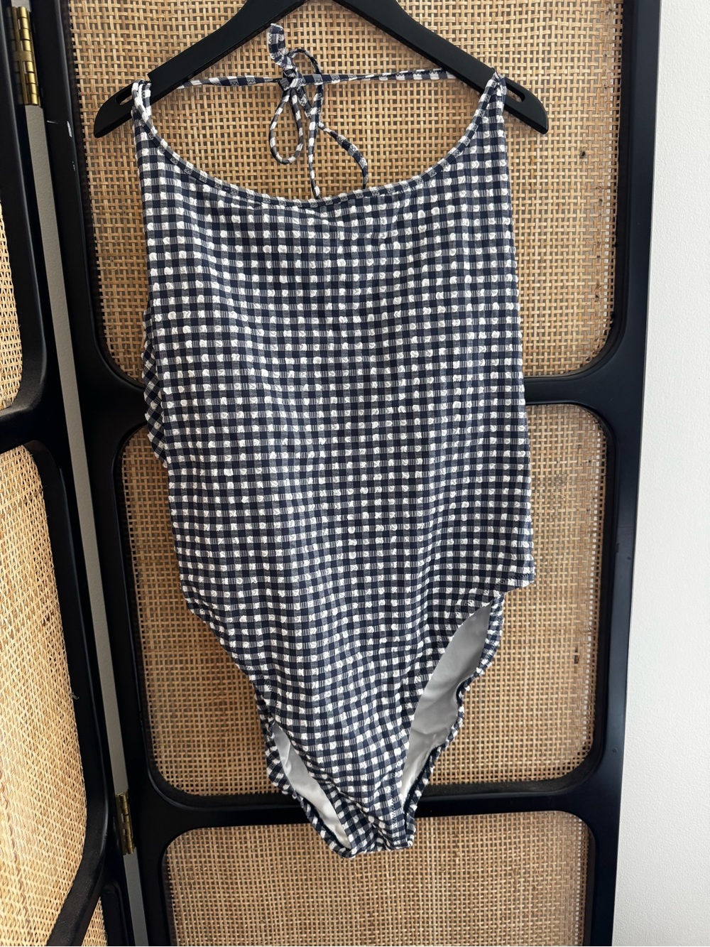 J.Crew Gingham Halter One-Piece Swimsuit